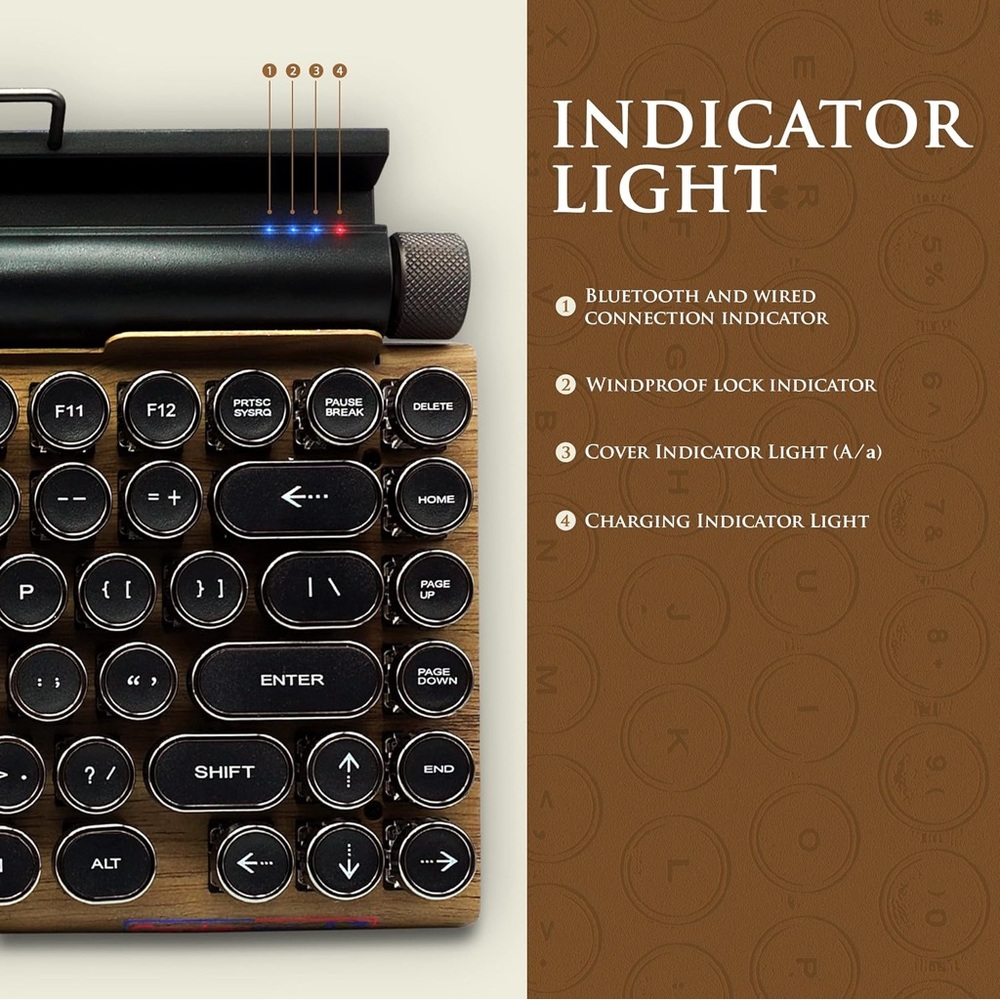 Vintage Typewriter Keyboard- Bluetooth keyboard